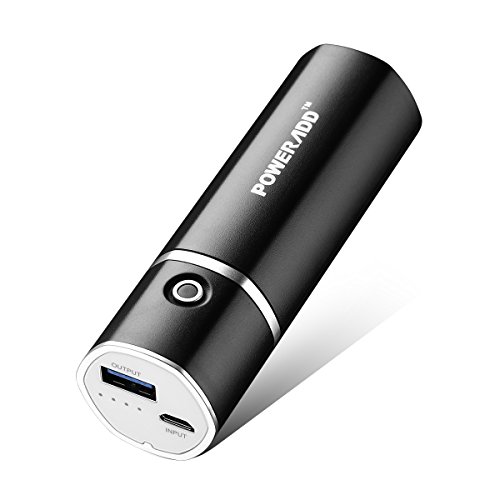 Poweradd Slim2 5000mAh Chargeur Portable Batterie de Secours Externe pour téléphone potable(Apple Adapteurs Non Inclus)et D'autres Appareils Chargés Via USB 5V-Noir