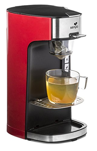 Senya SYBF-CM013 Machine à Thé Tea Time Théière Électrique Compatible Thé en Vrac ou en Sachet avec infuseur Amovible 1415 W - Rouge