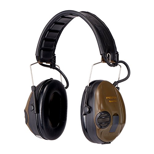 3M Peltor SportTac - Casque anti-bruit - Protection auditive pour la chasse contre les bruits de fusil - Atténuation 26 dB - 1 x casque antibruit, vert