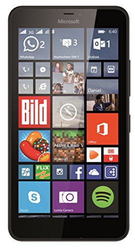 Microsoft Lumia 640 XL Smartphone débloqué 3G (Ecran : 5,7 pouces - 8 Go - Double SIM - Windows Phone 8.1) Noir (import europe)